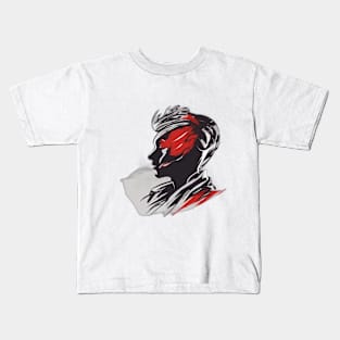 Red and Black Abstract Female Silhouette Artwork No. 598 Kids T-Shirt